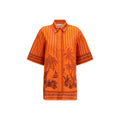 Alemais Orange Cotton Pattern Shirt Alemais