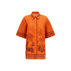 Alemais Orange Cotton Pattern Shirt Alemais