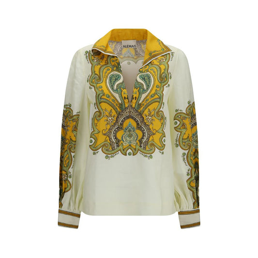 Alemais Beige Linen Pattern Shirt Alemais
