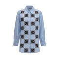 Alemais Blue Linen Pattern Shirt Alemais