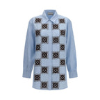 Alemais Blue Linen Pattern Shirt Alemais