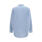 Alemais Blue Linen Pattern Shirt Alemais