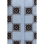 Alemais Blue Linen Pattern Shirt Alemais