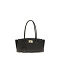 Ferragamo Black Calf Leather Bos Taurus Shoulder Bag Ferragamo