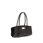 Ferragamo Black Calf Leather Bos Taurus Shoulder Bag Ferragamo