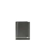 Ferragamo black calf leather Bos Taurus wallet showing sleek design and high-quality craftsmanship.