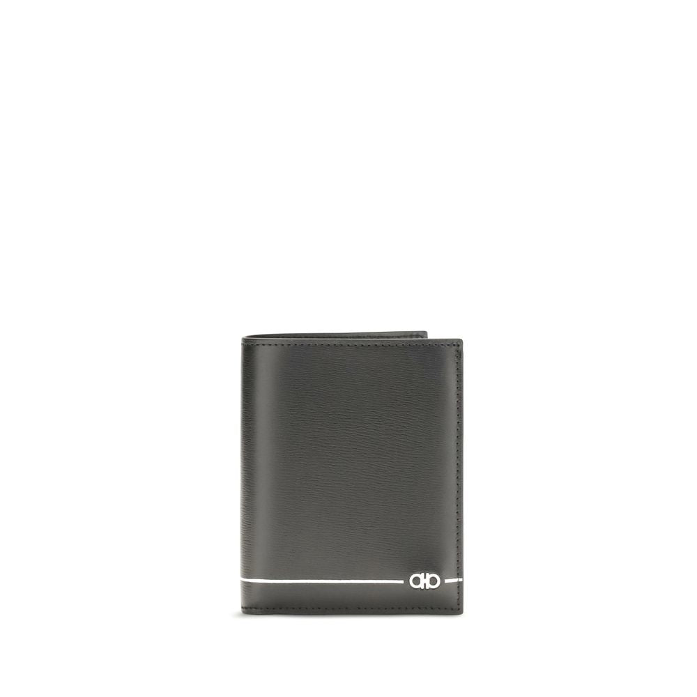 Ferragamo Black Calf Leather Bos Taurus Wallet Ferragamo