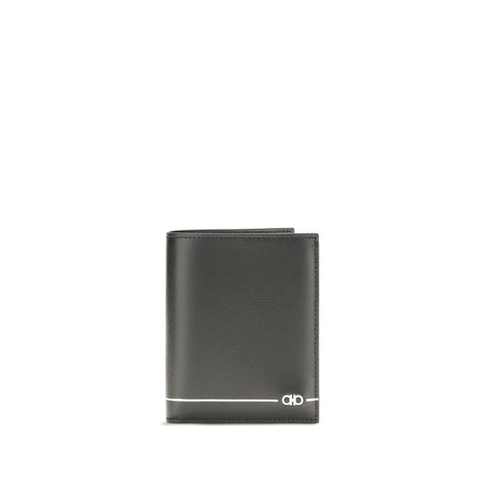 Ferragamo Black Calf Leather Bos Taurus Wallet Ferragamo