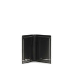 Ferragamo black calf leather Bos Taurus wallet with sleek design and subtle branding, showcasing the luxurious craftsmanship.