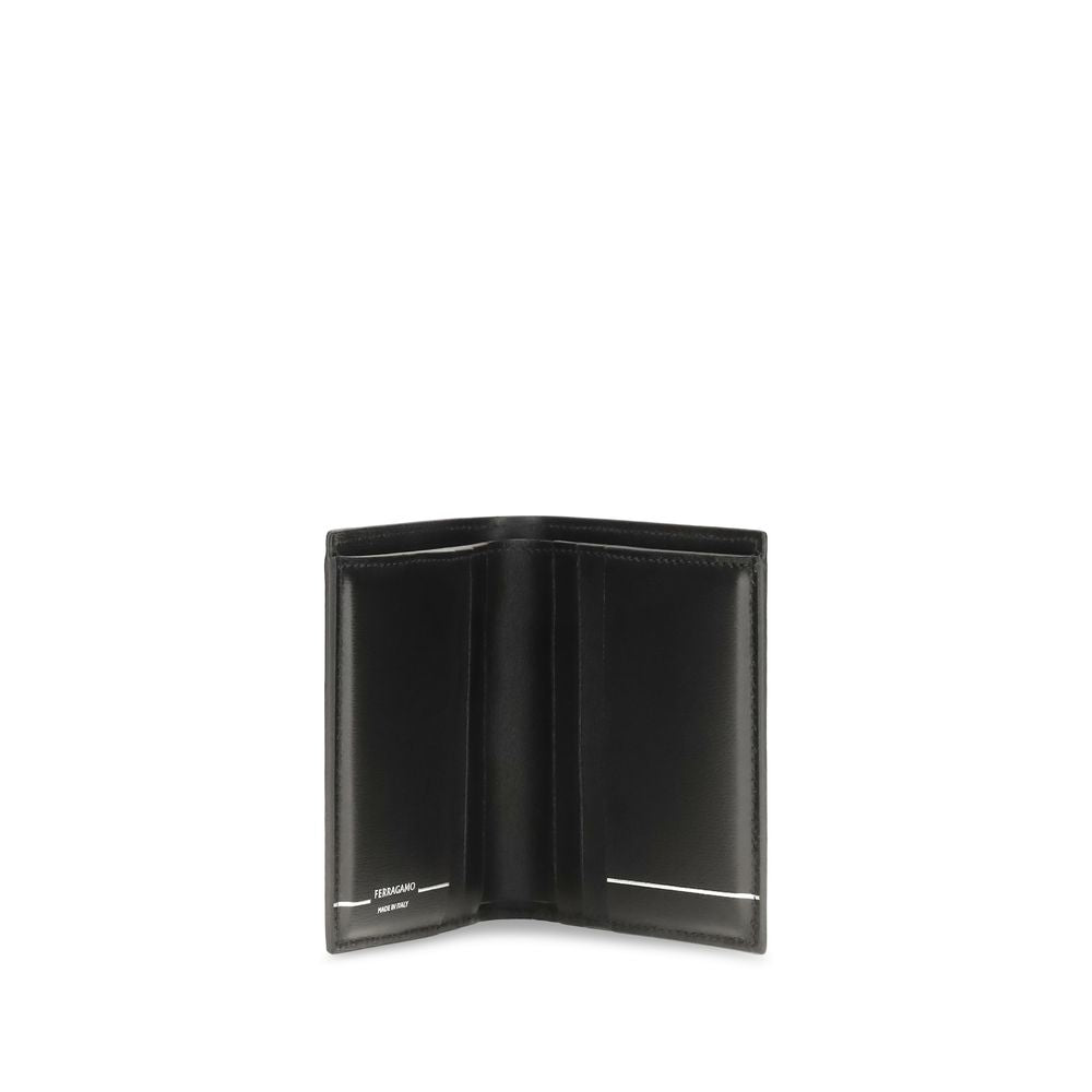 Ferragamo Black Calf Leather Bos Taurus Wallet Ferragamo