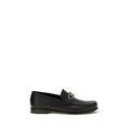Ferragamo Black Calf Leather Bos Taurus Slip-On Loafers Ferragamo