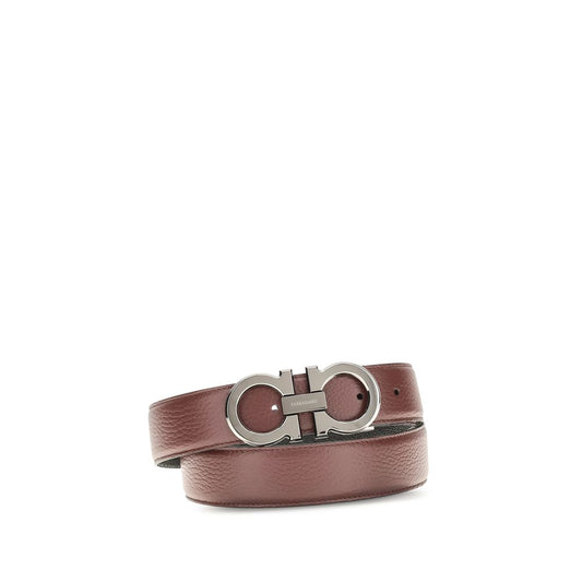 Ferragamo Brown Calf Leather Bos Taurus Belt Ferragamo
