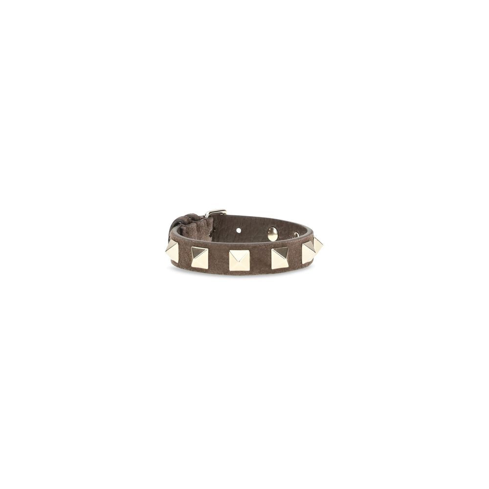 Valentino Garavani Brown Calf Leather Bos Taurus Bracelet Valentino Garavani