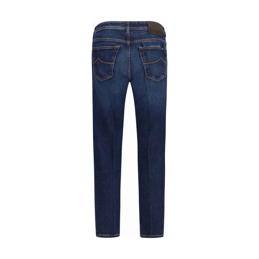Jacob Cohen Blue Elastane Tapered Jeans Jacob Cohen