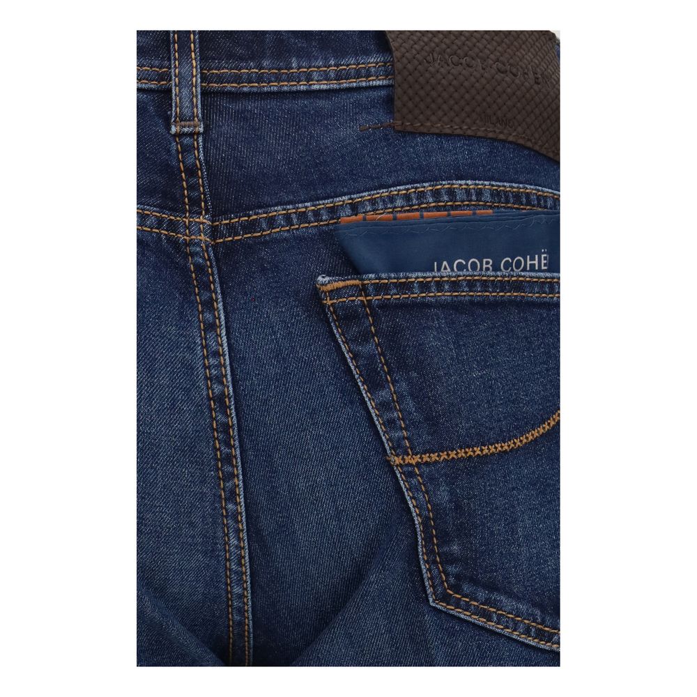 Jacob Cohen Blue Elastane Tapered Jeans Jacob Cohen