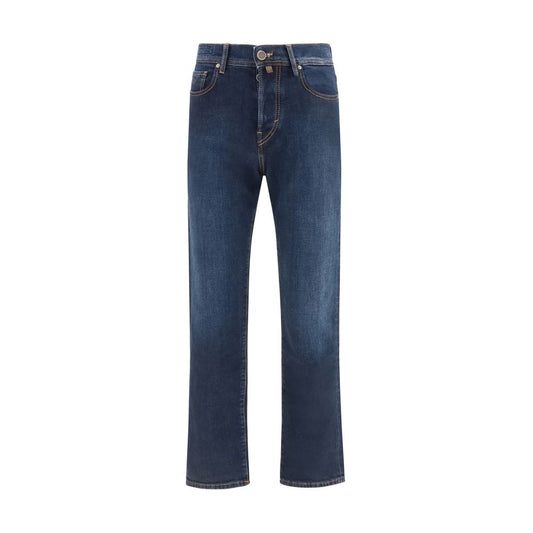 Jacob Cohen Blue Cotton Straight-Leg Jeans Jacob Cohen