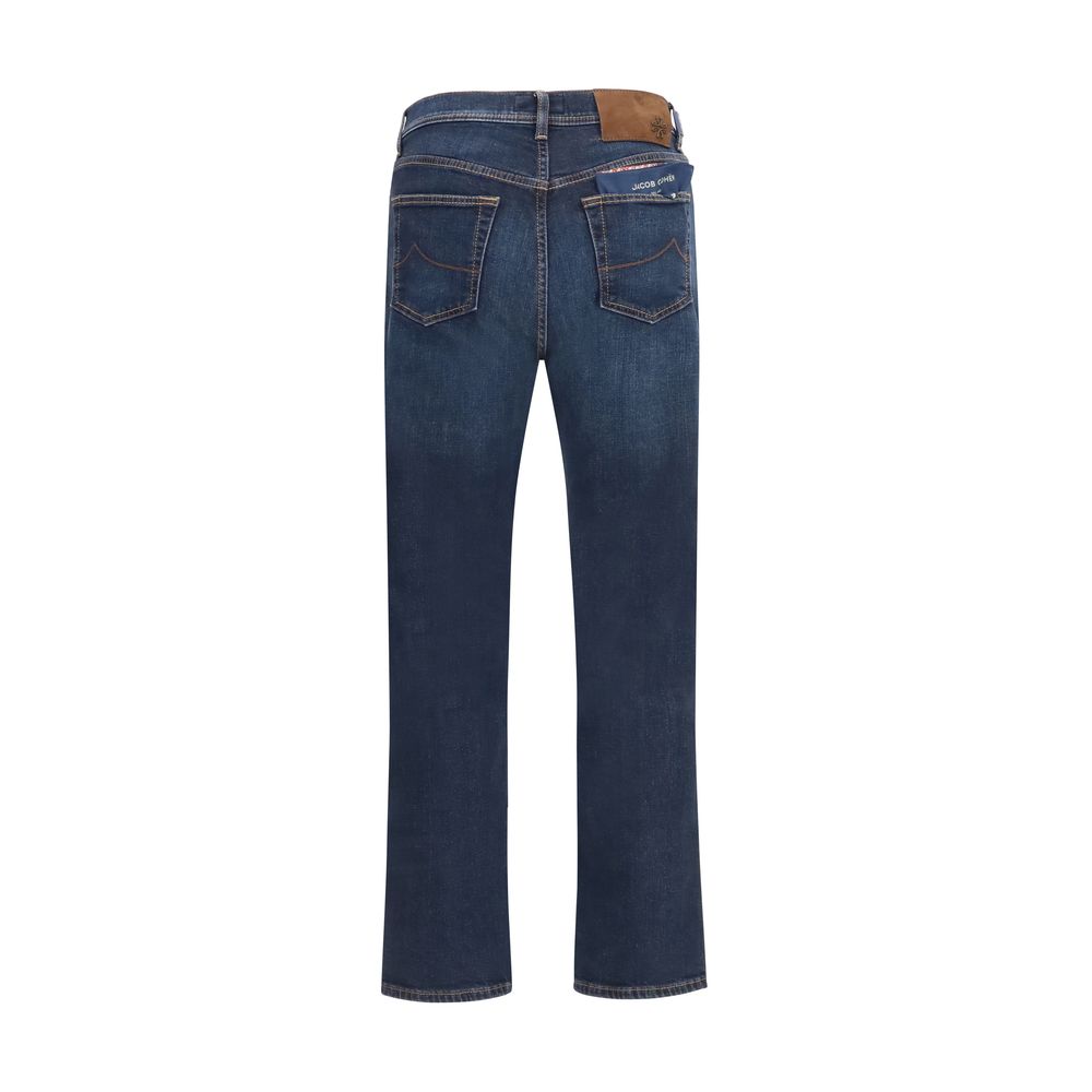 Jacob Cohen Blue Cotton Straight-Leg Jeans Jacob Cohen
