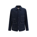 Moncler Blue Cotton Denim Jacket Moncler