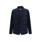 Moncler Blue Cotton Denim Jacket Moncler