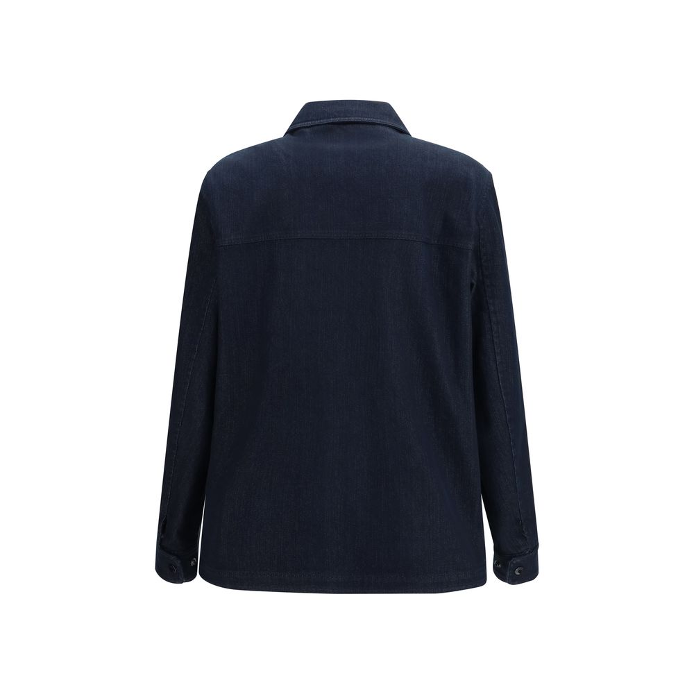 Moncler Blue Cotton Denim Jacket Moncler