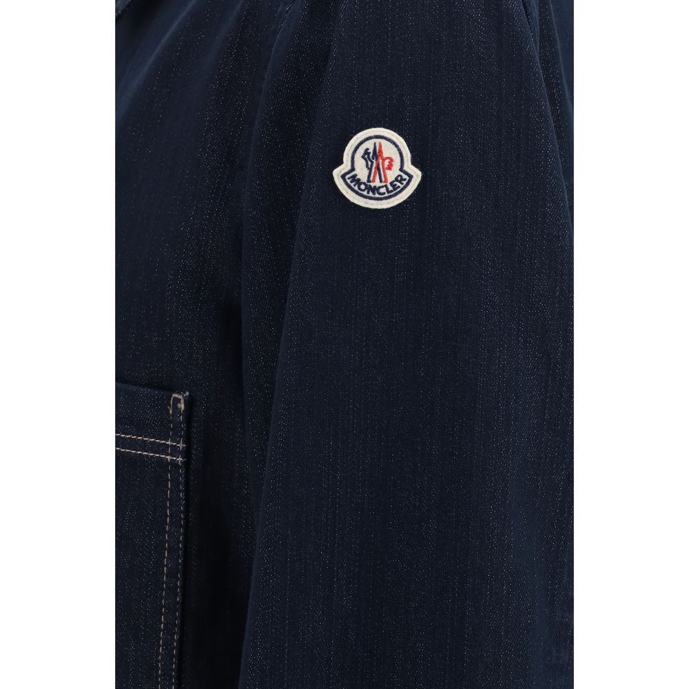 Moncler Blue Cotton Denim Jacket Moncler