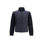 Moncler Blue Wool Oves Aries Full-Length Jacket