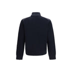 Moncler Blue Wool Oves Aries Full-Length Jacket
