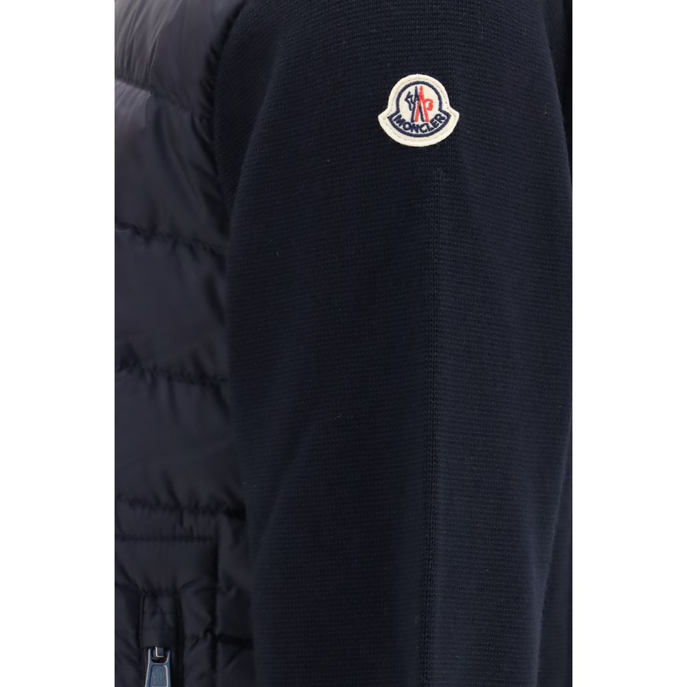 Moncler Blue Wool Oves Aries Full-Length Jacket