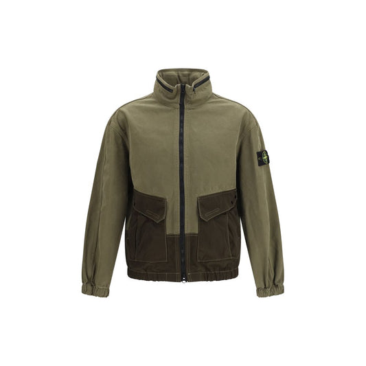 Stone Island Bicolor Cotton Full-Length Jacket