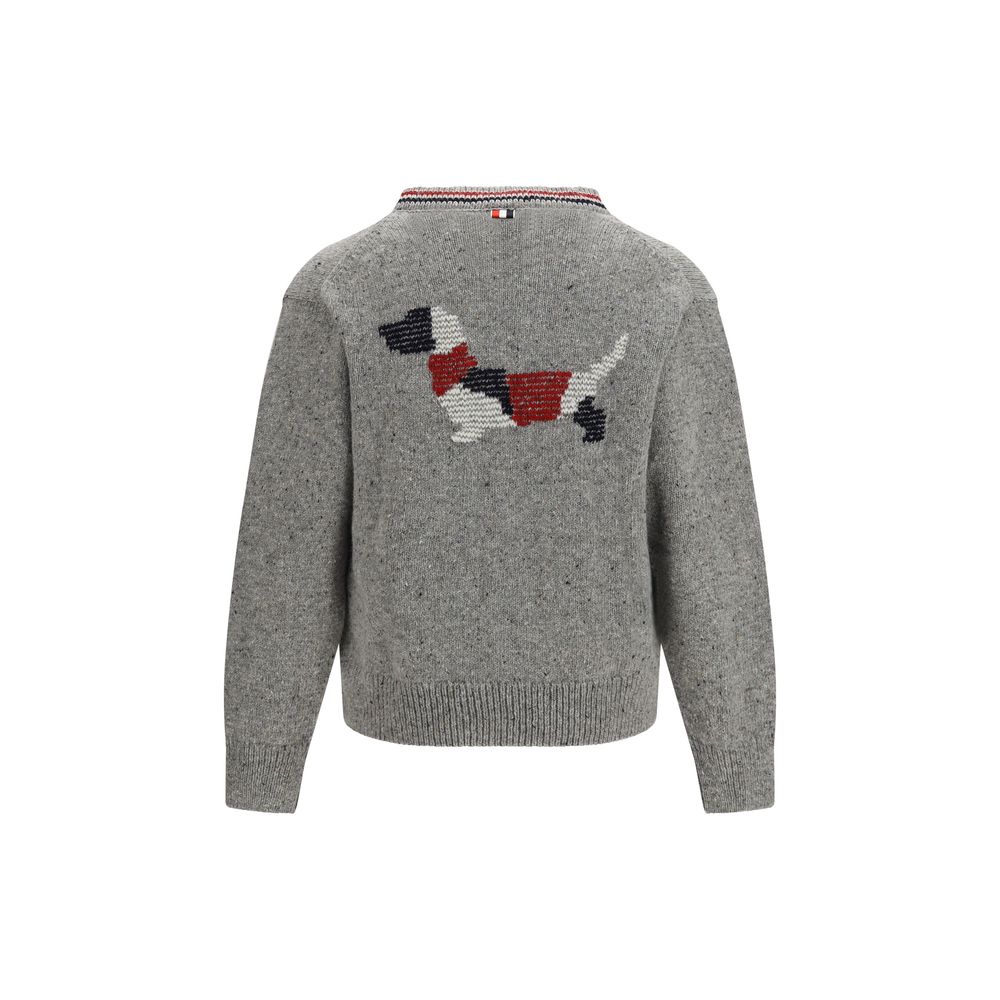 Thom Browne Gray Wool Oves Aries Cardigan Thom Browne
