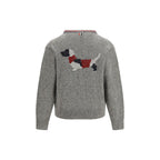 Thom Browne Gray Wool Oves Aries Cardigan Thom Browne