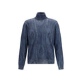 Etro Blue Silk Turtleneck Etro