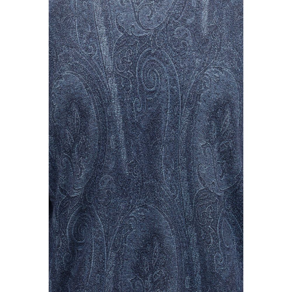 Etro Blue Silk Turtleneck Etro