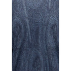 Etro Blue Silk Turtleneck Etro
