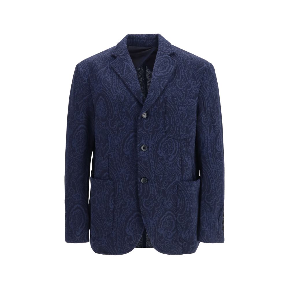 Etro Blue Wool Oves Aries Jacket Etro