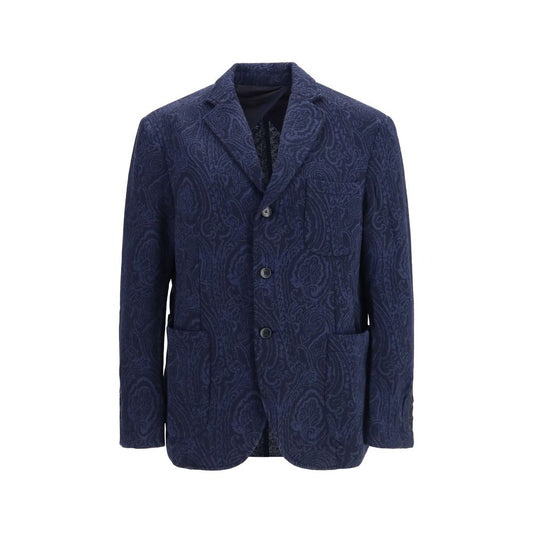 Etro Blue Wool Oves Aries Jacket Etro