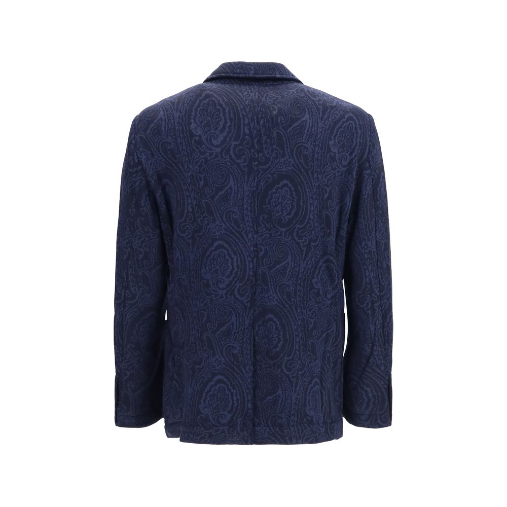 Etro Blue Wool Oves Aries Jacket Etro