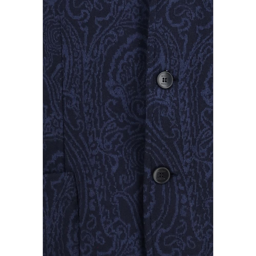 Etro Blue Wool Oves Aries Jacket Etro