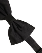 Dolce & Gabbana Men Black 100% Silk Adjustable Neck Papillon Bow Tie