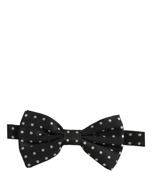 Dolce & Gabbana Black White Polka Dot Adjustable Neck Papillon Bow Tie Dolce & Gabbana
