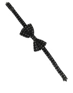 Dolce & Gabbana Black White Polka Dot Adjustable Neck Papillon Bow Tie