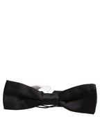 Dolce & Gabbana Men Black 100% Silk Adjustable Neck Papillon Bow Tie