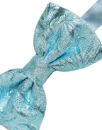 Dolce & Gabbana Light Blue Floral Brocade Adjustable Neck Papillon Bow Tie