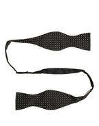 Dolce & Gabbana Black White Polka Dot Adjustable Neck Papillon Bow Tie