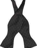 Dolce & Gabbana Black White Polka Dot Adjustable Neck Papillon Bow Tie