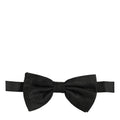 Dolce & Gabbana Men Black Silk Brocade Adjustable Neck Papillon Bow Tie