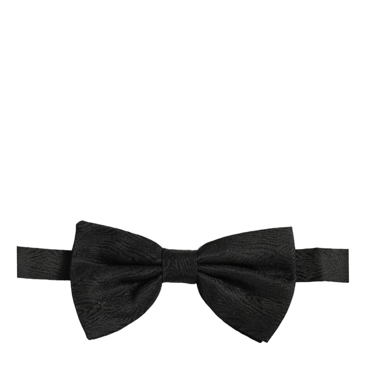 Dolce & Gabbana Men Black Silk Brocade Adjustable Neck Papillon Bow Tie