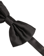 Dolce & Gabbana Men Black 100% Silk Adjustable Neck Papillon Bow Tie