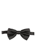 Black Dolce & Gabbana men’s silk adjustable bow tie with papillon design, showcasing elegant, luxury neckwear.