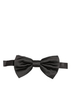 Dolce & Gabbana Men Black 100% Silk Adjustable Neck Papillon Bow Tie